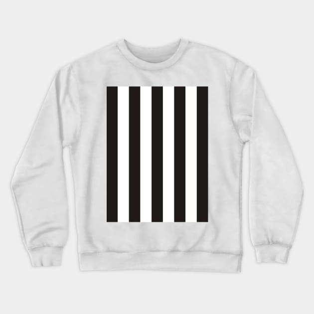 Black and White Referee Stripes Crewneck Sweatshirt by FantasySportsSpot